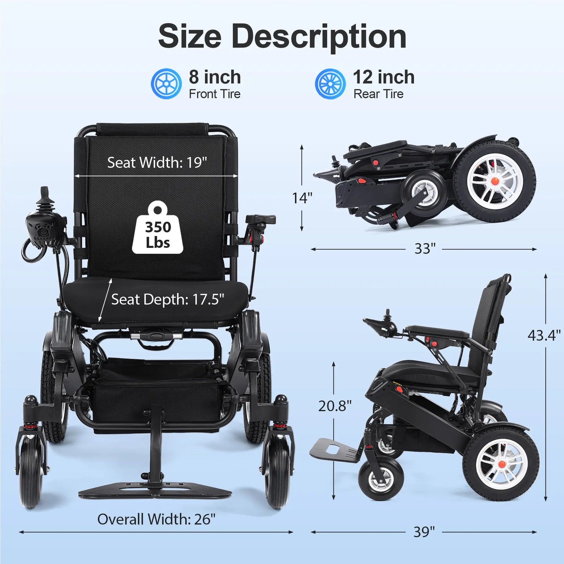 40 Miles Longest Range Electric Wheelchair EW5001 Tivaro