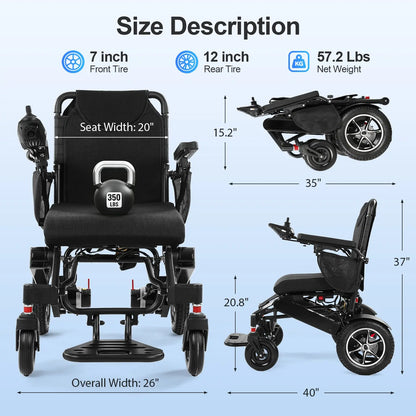35 Miles Longest Range Electric Wheelchair EW5003 Tivaro