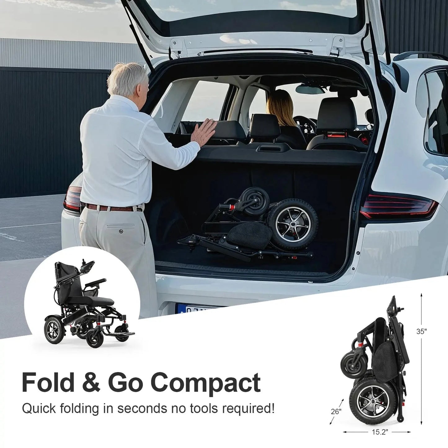 35 Miles Longest Range Electric Wheelchair EW5003 Tivaro