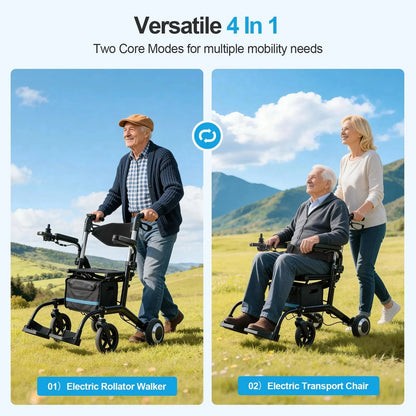 4 in 1 Wheelchair Rollator Walker Combo EW6001 Tivaro