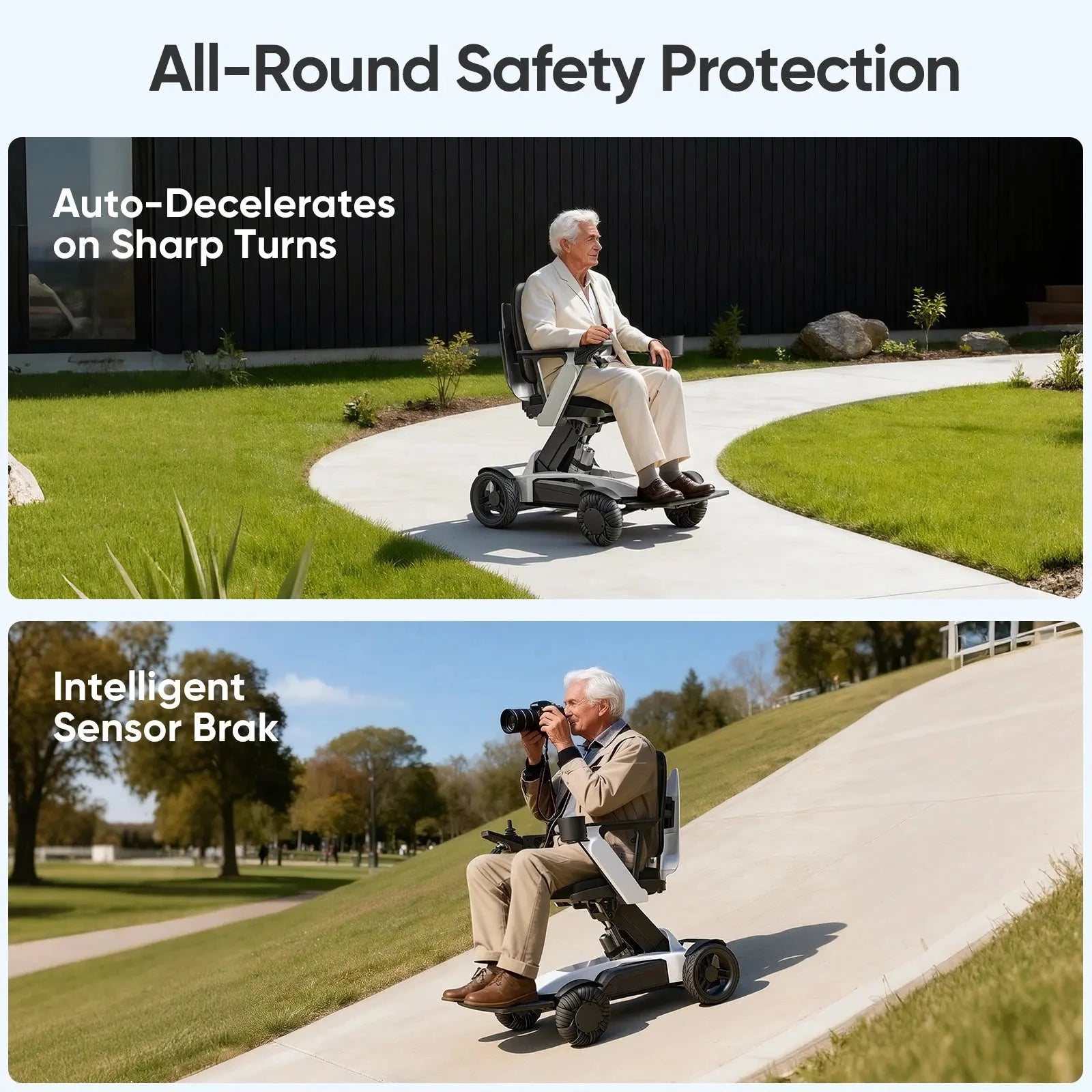 Intelligent Electric Wheelchair for Adults EW8001-3D Wing-White Tivaro