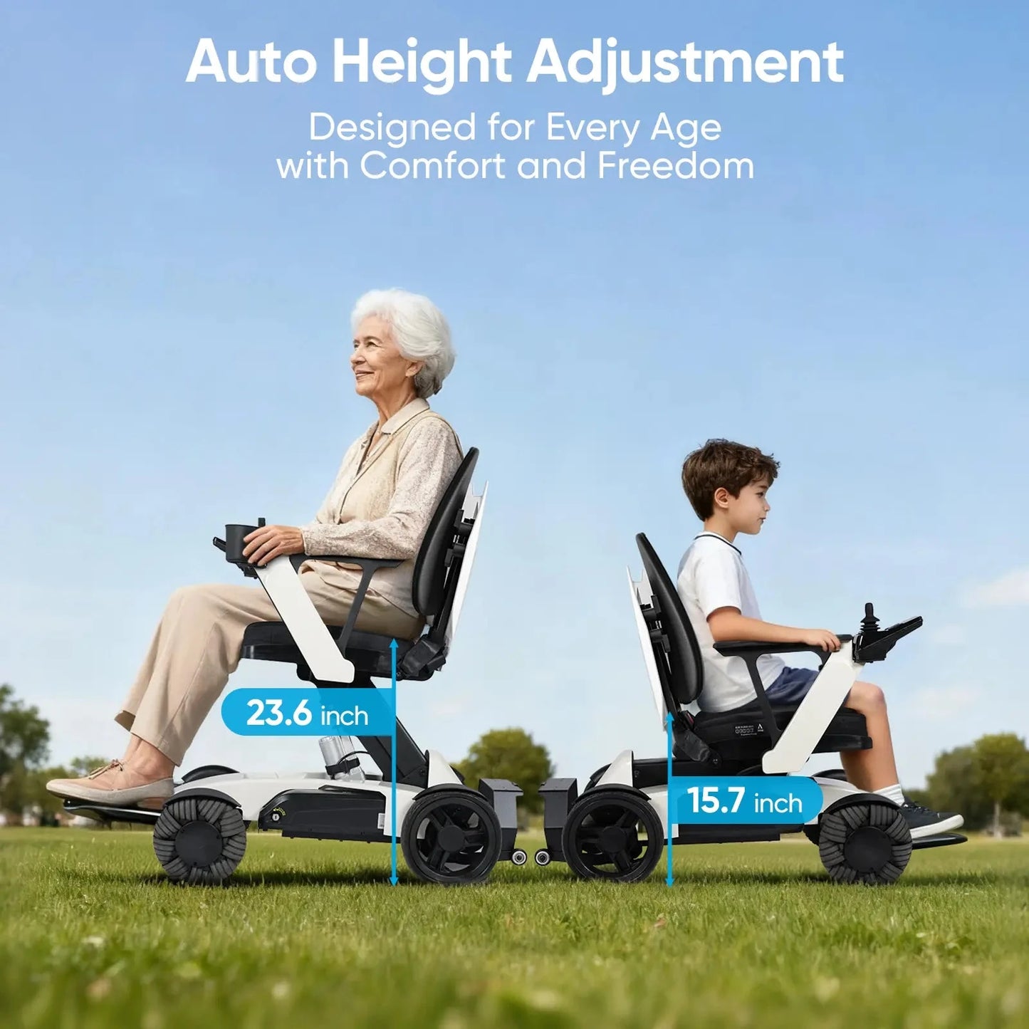 Intelligent Electric Wheelchair for Adults EW8001-3D Wing-White Tivaro