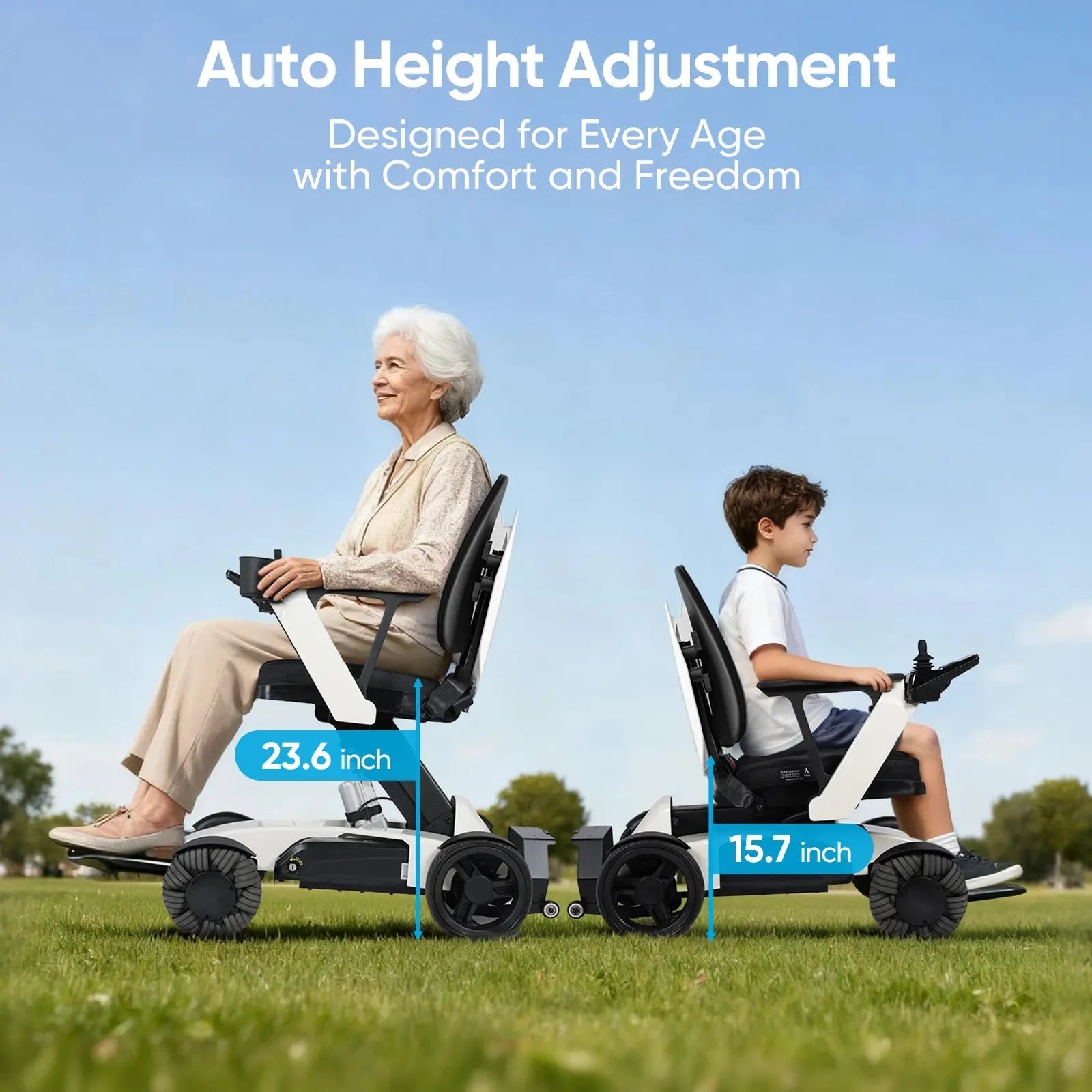 Intelligent Electric Wheelchair for Adults EW8001-3D Wing-White Tivaro