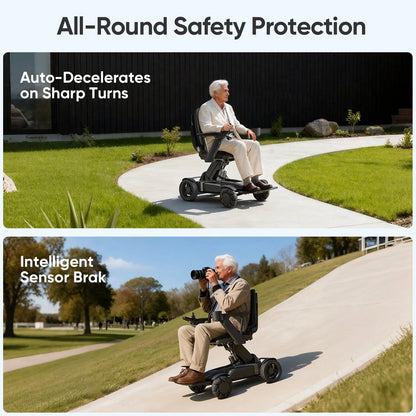 Intelligent Electric Wheelchair for Adults EW8001-3D Wing-Black Tivaro