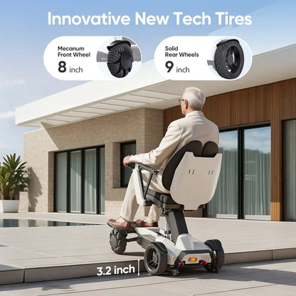 Intelligent Electric Wheelchair for Adults EW8001-3D Wing-White Tivaro