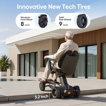 Intelligent Electric Wheelchair for Adults EW8001-3D Wing-Black Tivaro