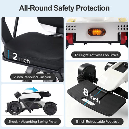 Intelligent Electric Wheelchair for Adults EW8001 Normal-white Tivaro