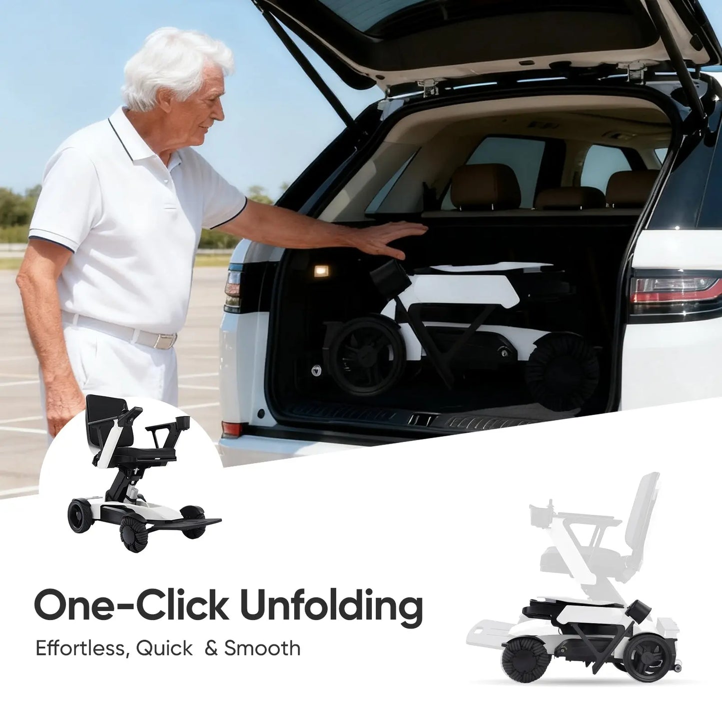 Intelligent Electric Wheelchair for Adults EW8001 Normal-white Tivaro